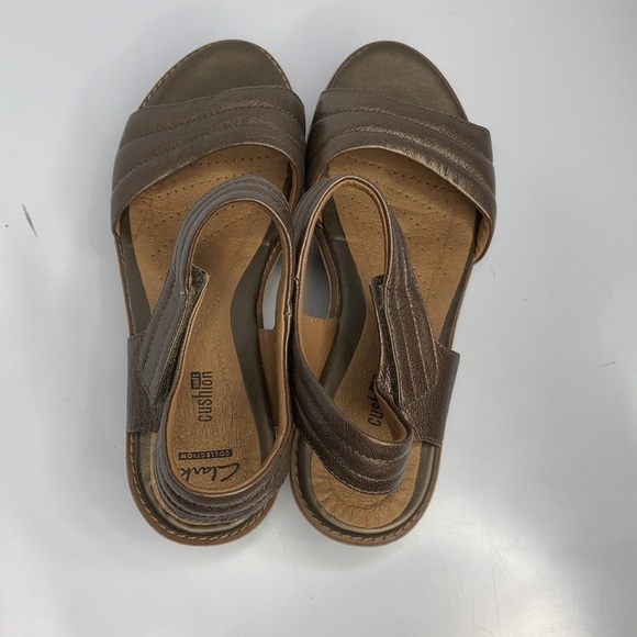 Clarks Hazelle Alba wedge Sandals bronze size 9.5 - Picture 7 of 11